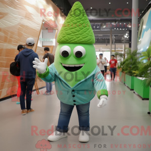 Green Ice Cream Cone mascot...