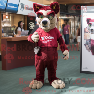 Maroon Dingo mascot costume...