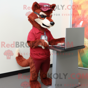 Maroon Dingo maskot kostume...