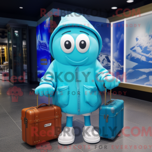 Cyan Oyster mascot costume...