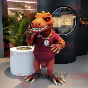 Maroon Iguanodon maskot...