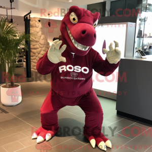 Maroon Iguanodon maskot...