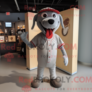 Gray Hot Dog mascot costume...
