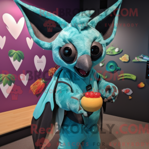 Turquoise Fruit Bat mascot...