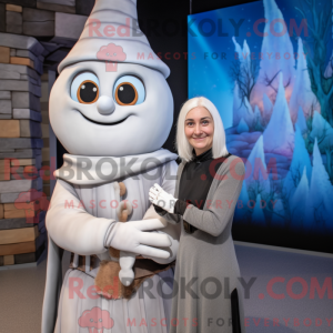 Hvid heks maskot kostume...