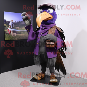 Lilla Crow maskot kostume...