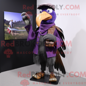 Purple Crow mascot costume...