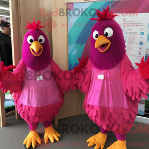Magenta Hens mascot costume...