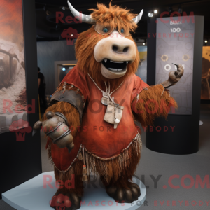 Rust Yak mascottekostuum...