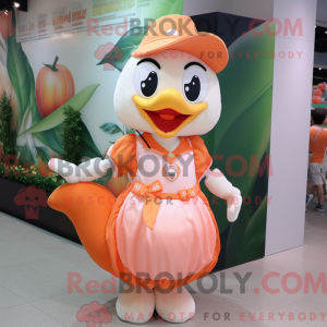 Peach Swans mascot costume...