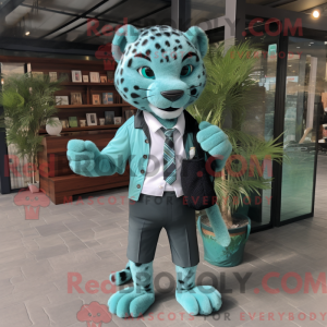 Teal Leopard Maskottchen...