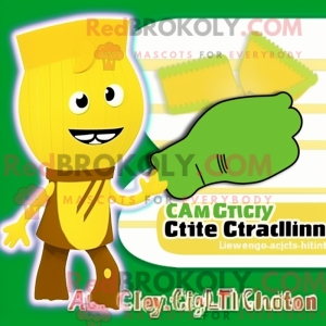 Gold Celery mascot costume...
