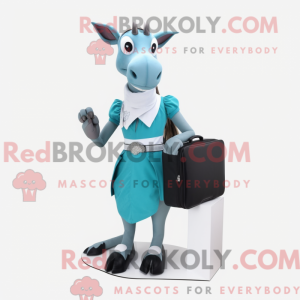 Cyan Okapi mascot costume...