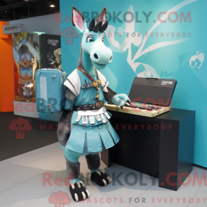 Cyan Okapi Maskottchen...