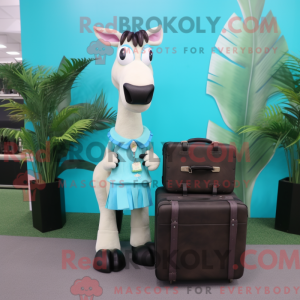 Cyan Okapi mascot costume...