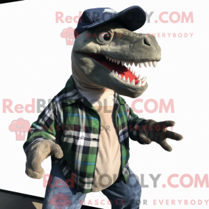 Grøn Allosaurus maskot...