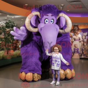 Lila Mammut Maskottchen...