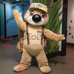 Beige Sloth mascot costume...