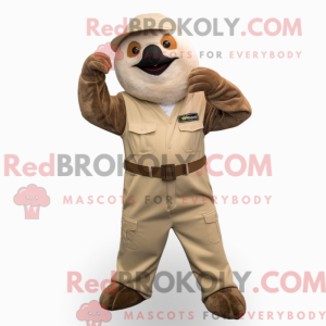 Beige dovendyr maskot...