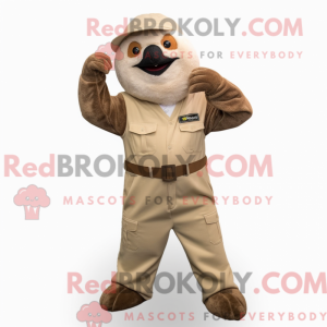 Beige Sloth mascot costume...
