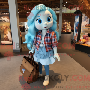 Sky Blue Mermaid mascot...