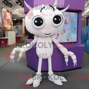 Hvid Spider maskot kostume...