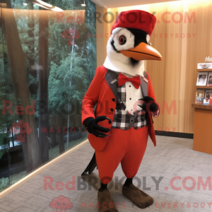 Rød spætte maskot kostume...