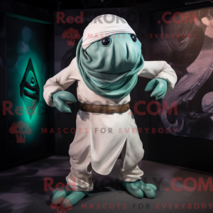 White Kraken mascot costume...