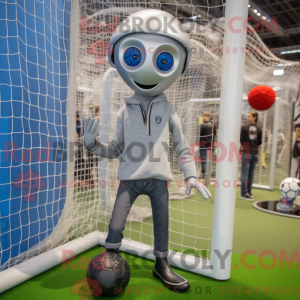 Silver Soccer Goal mascot...