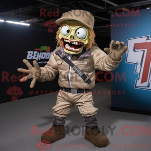 Tan Zombie mascot costume...