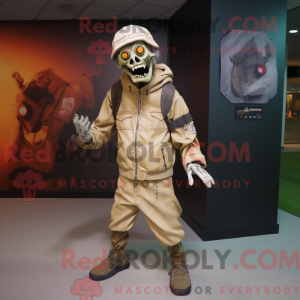 Tan Zombie mascot costume...