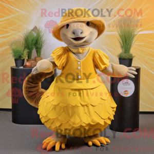 Yellow Pangolin mascot...