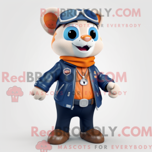 Navy Apricot mascot costume...