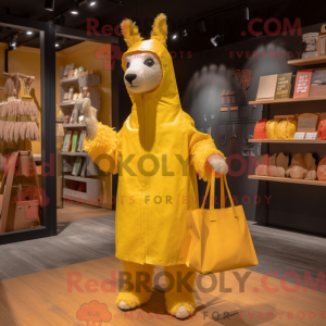 Yellow Llama mascot costume...