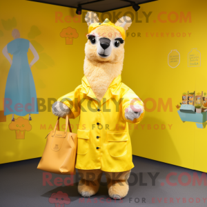 Yellow Llama mascot costume...