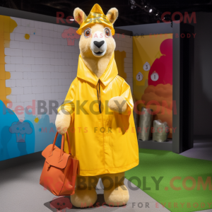 Yellow Llama mascot costume...