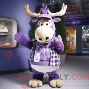 Lavendel Moose maskot...