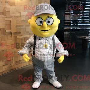 Sølv citron maskot kostume...