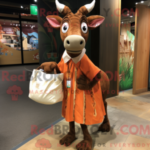 Rust Okapi mascot costume...