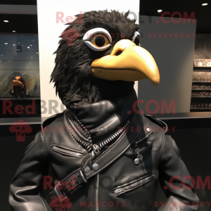 Sort Quail maskot kostume...
