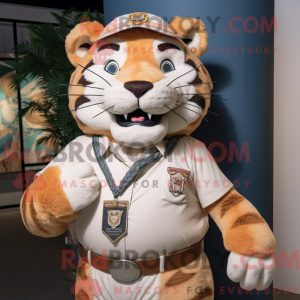 Tan Tiger maskot kostume...
