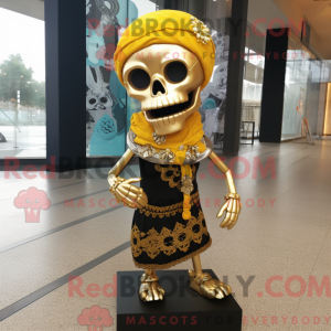 Gold Skull-maskotdraktfigur...