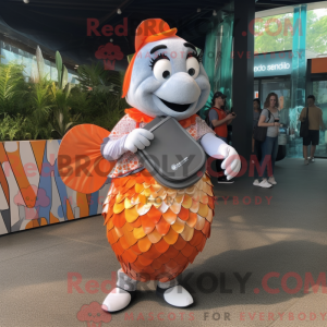 Silver Clown Fish mascot...