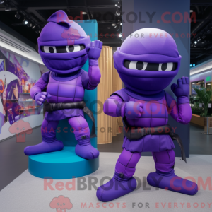Purple Ninja mascot costume...