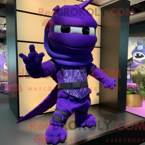 Purple Ninja mascot costume...