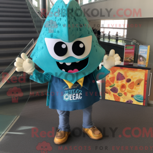 Teal Nachos mascottekostuum...