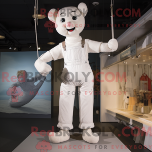 White Trapeze Artist mascot...