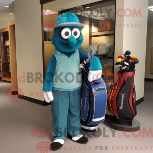 Teal Golf Bag mascot...