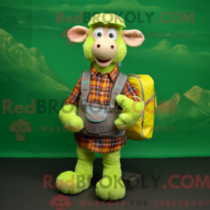 Lime Green Ram mascot...