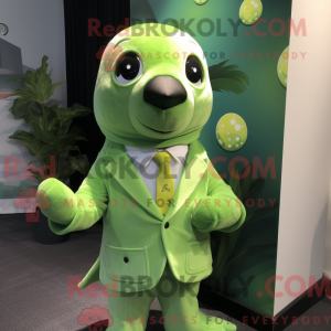 Lime Green Seal mascot...